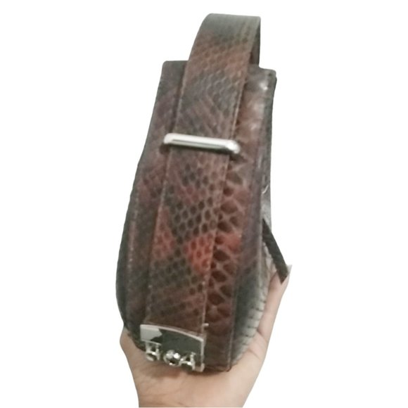 Brown Small Snakeskin Women Oval Purse Handbag - Picture 5 of 5